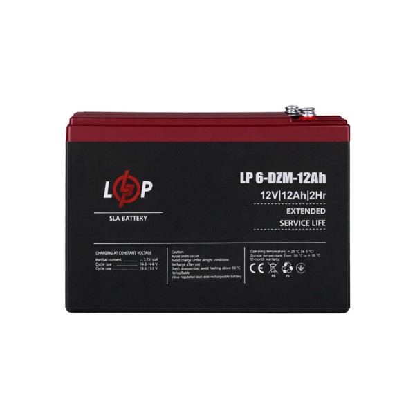 Аккумуляторная батарея LogicPower LP 6-DZM-12 - под Болт М5 (LP9172)