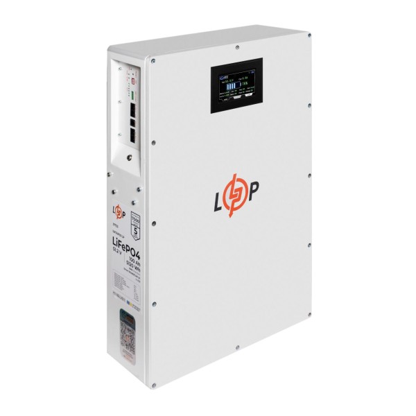 Аккумуляторная батарея LogicPower LP LiFePO4 51,2V - 100 Ah (5120Wh) (BMS 100A/50А) металл LCD Smart RS485/CAN JK настенный