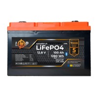 Акумуляторна батарея LogicPower LP LiFePO4 12,8V - 100 Ah (1280Wh) (BMS 100A/50А) пластик LCD USB Smart BT (LP41021)