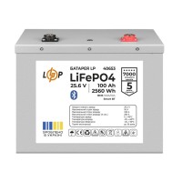 Акумуляторна батарея LogicPower LP LiFePO4 25,6V - 100 Ah (2560Wh) (BMS 100A/50А) Метал Smart BT (LP40653)