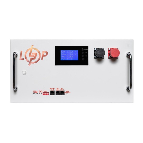 Акумуляторна батарея LogicPower LP LiFePO4 51,2V - 315 Ah (16128Wh) (BMS SP 200A/100А) RM RS485/CAN LCD WH (LP40687)