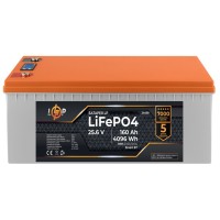 Акумуляторна батарея LogicPower LP LiFePO4 25,6V - 160 Ah (4096Wh) (BMS 200A/100А) пластик LCD Smart BT (LP24409)