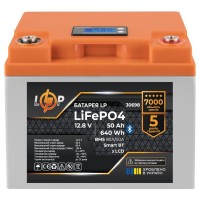 Акумуляторна батарея LogicPower LP LiFePO4 12,8V - 50 Ah (640Wh) (BMS 80А/50A) пластик LCD Smart BT (LP30698)