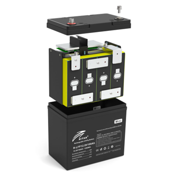 Аккумуляторная батарея Ritar LiFePO4 12,8V 100Ah mini (1280Wh BMS 50)