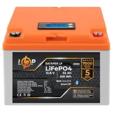 Акумуляторна батарея LogicPower LP LiFePO4 12,8V - 32 Ah (410Wh) (BMS 40А/32A) пластик LCD Smart BT (LP29993)