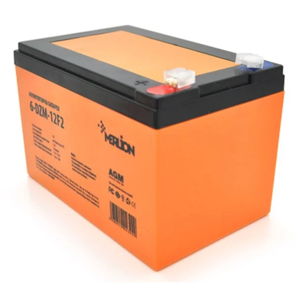 Аккумуляторная батарея MERLION 6-DZM-12, 12V 12Ah F2 (6-DZM-12F2)