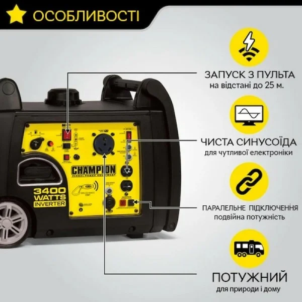 Генератор инверторный CHAMPION C4500IES (500261-UA)