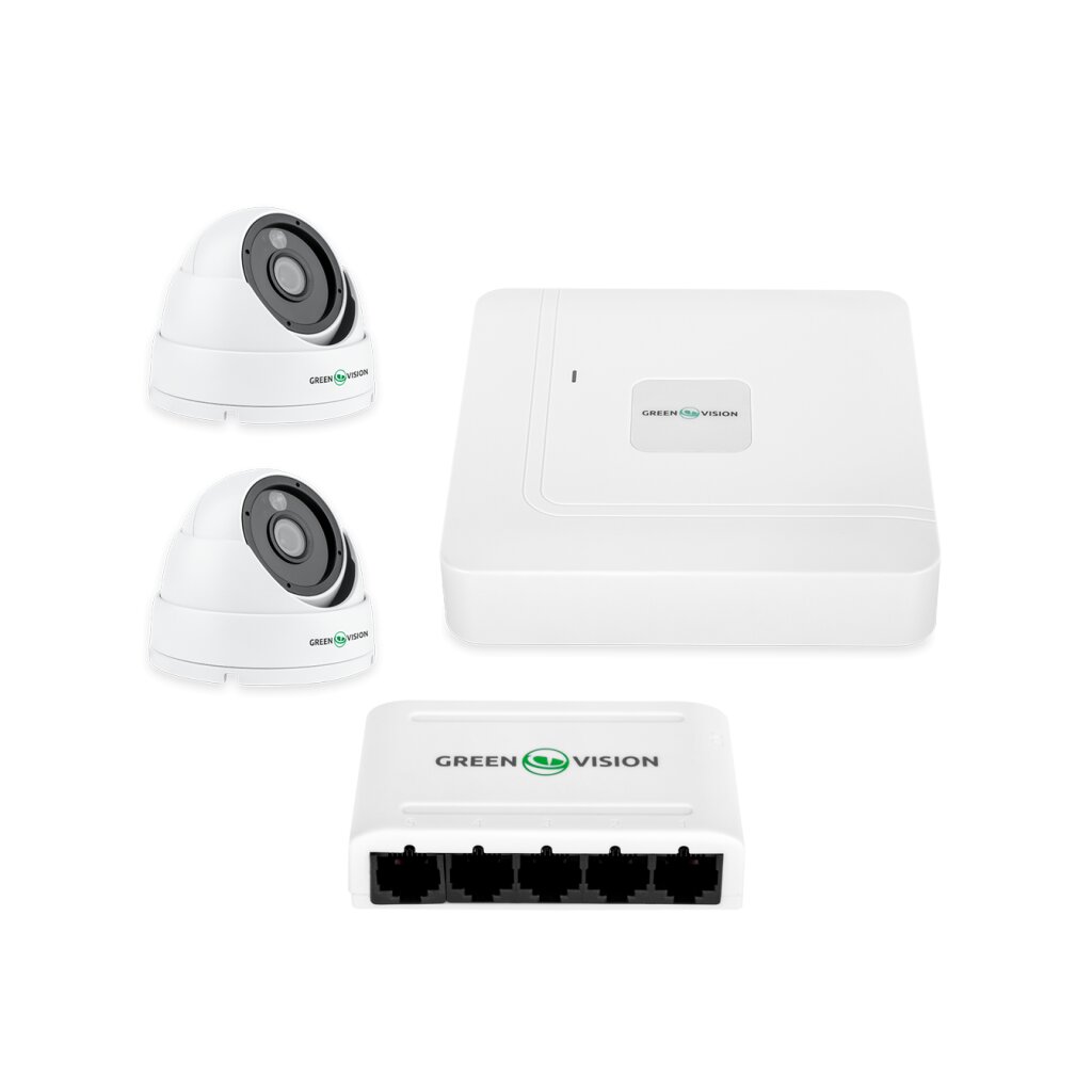 Комплект видеонаблюдения GreenVision GV-IP-K-W67/02 4MP (Lite)