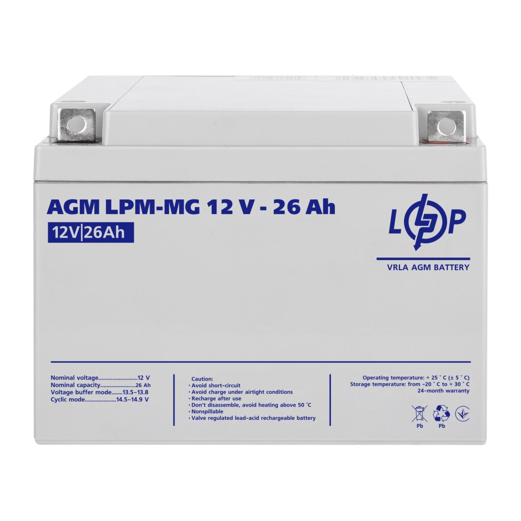  Аккумуляторная батарея LogicPower LPM-MG 12-26 АН