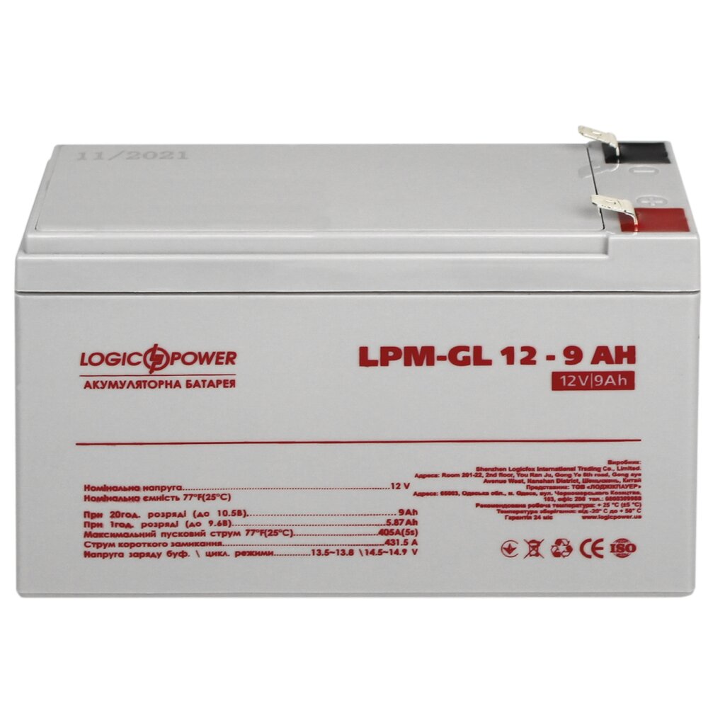  Аккумуляторная батарея LogicPower LPM-GL 12 - 9 AH
