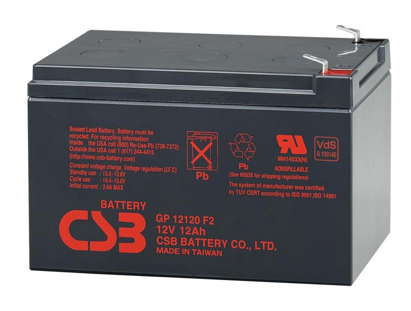 Аккумуляторная батарея CSB GP12120F2 12V 12Ah