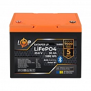 Акумуляторна батарея LogicPower LP LiFePO4 25,6V - 50 Ah (1280Wh) (BMS 80A/50А) пластик Smart BT